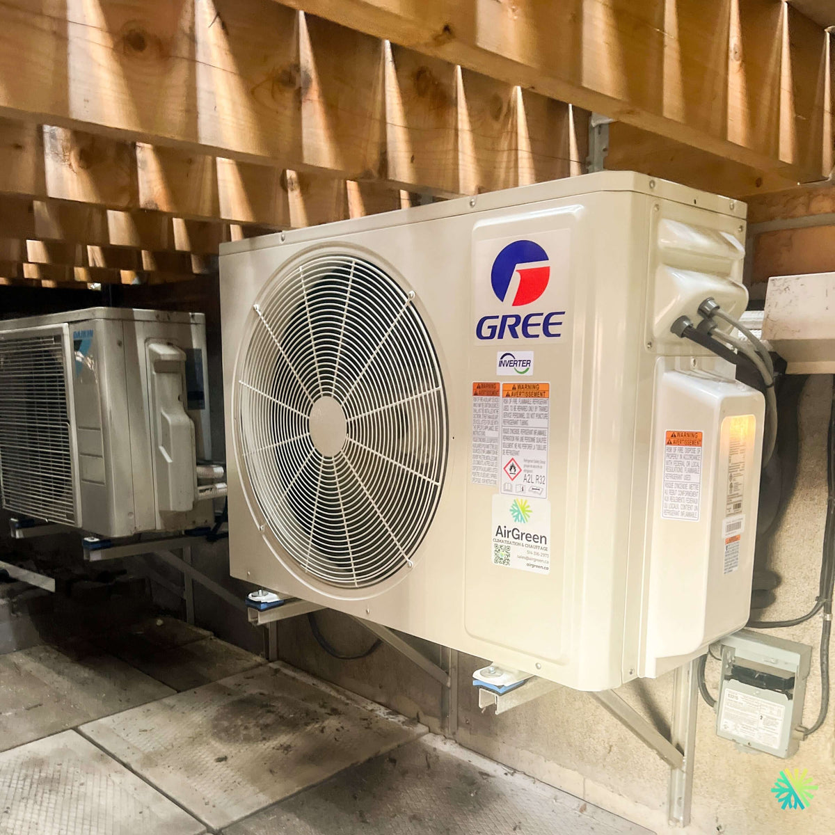 Installation d’une thermopompe 2 têtes GREE Free Match R32 à Saint-Polycarpe, en Montérégie