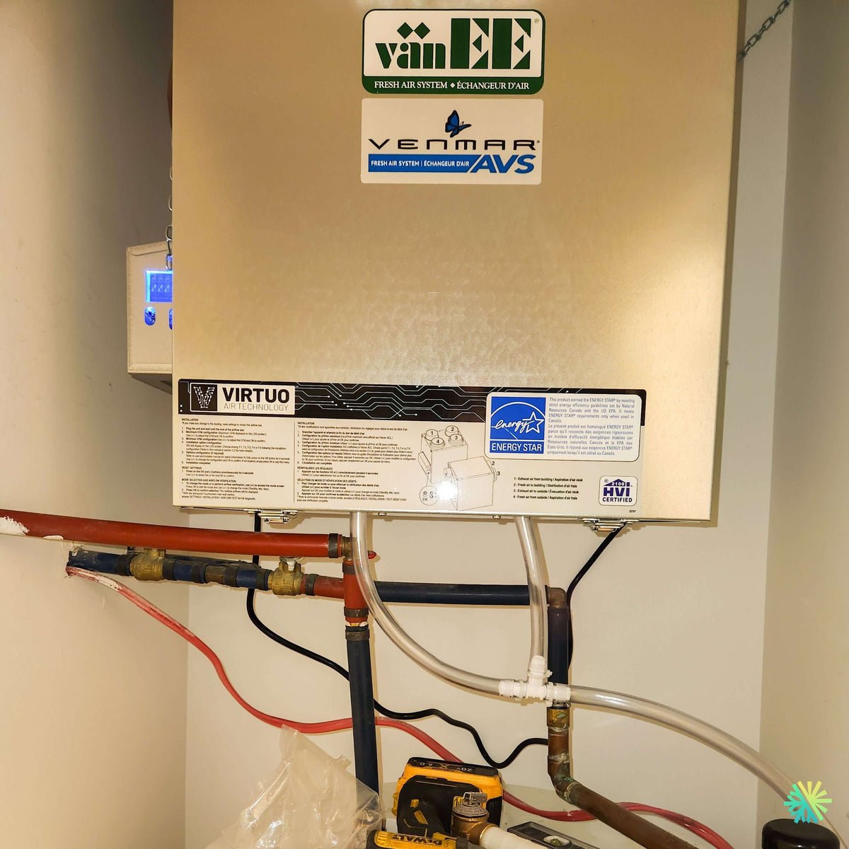 Installation of a vänEE AI Series V160H80RT air exchanger in Elgin, in the Haut-Saint-Laurent region