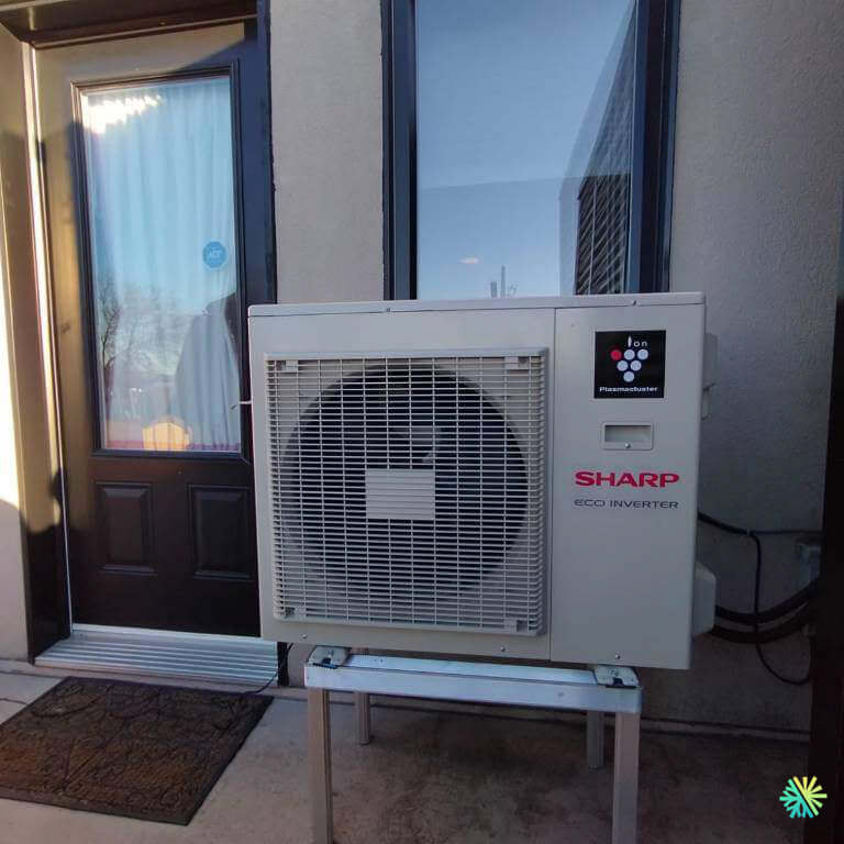 Installation of a Sharp Eco Inverter wall-mounted heat pump in LaSalle