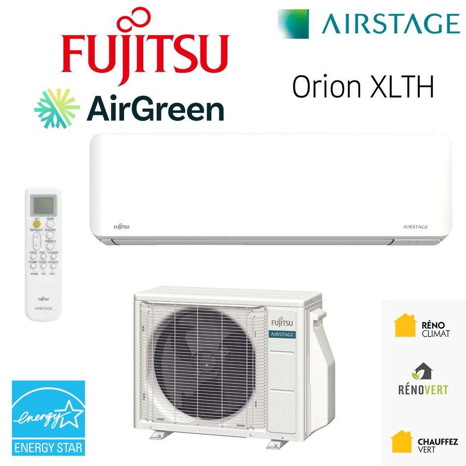 Thermopompe Murale Fujitsu ORION XLTH | KZAH R-32 | Montréal, Laval, Longueuil, Rive Sud et Rive Nord