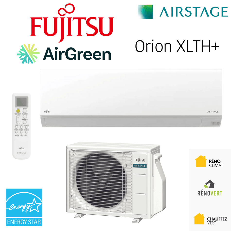 Thermopompe Murale Fujitsu ORION XLTH+ | KTAP1 R-32 | Montréal, Laval, Longueuil, Rive Sud et Rive Nord