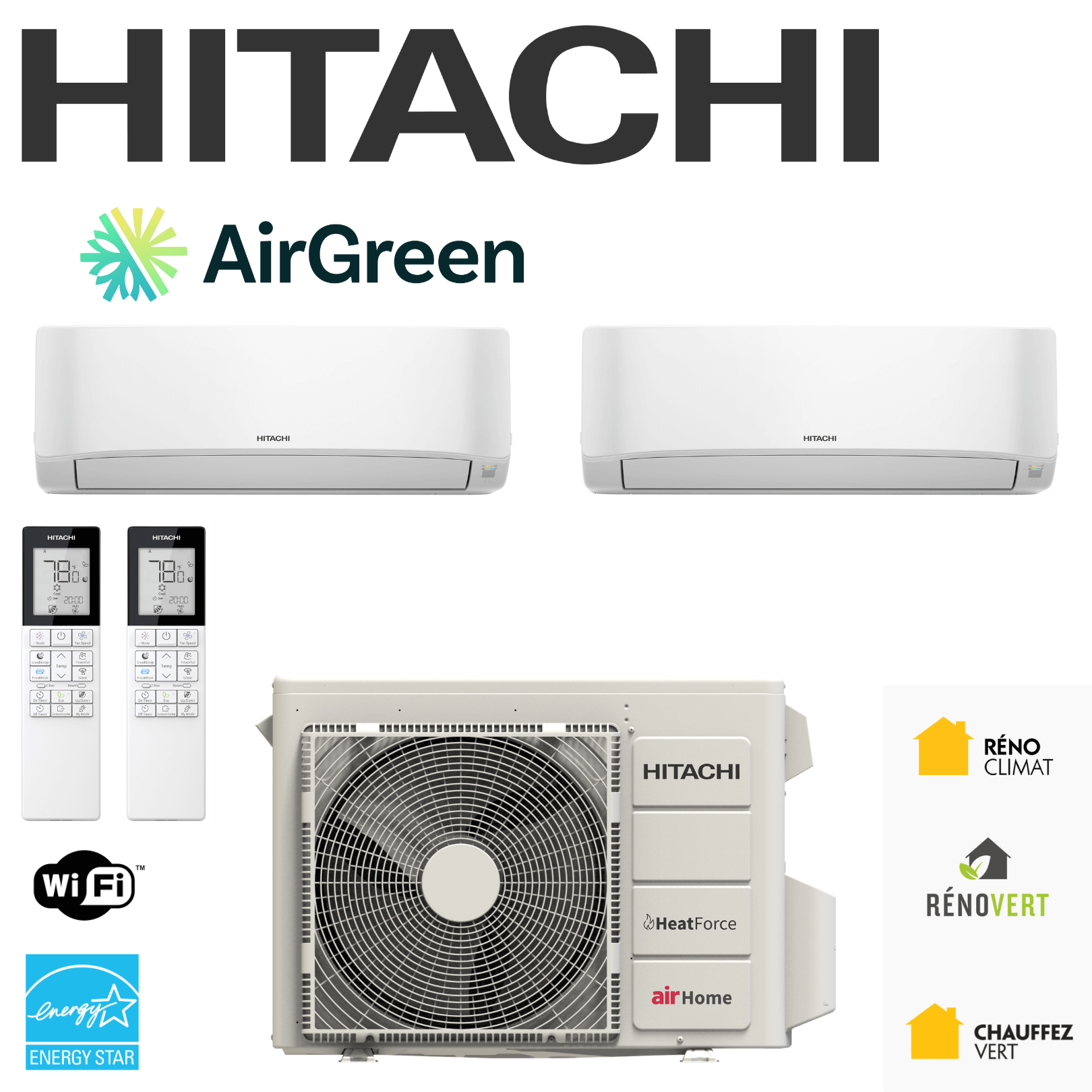 Wall-Mounted Heat Pump | 2-Zone | HITACHI - Installation Montreal