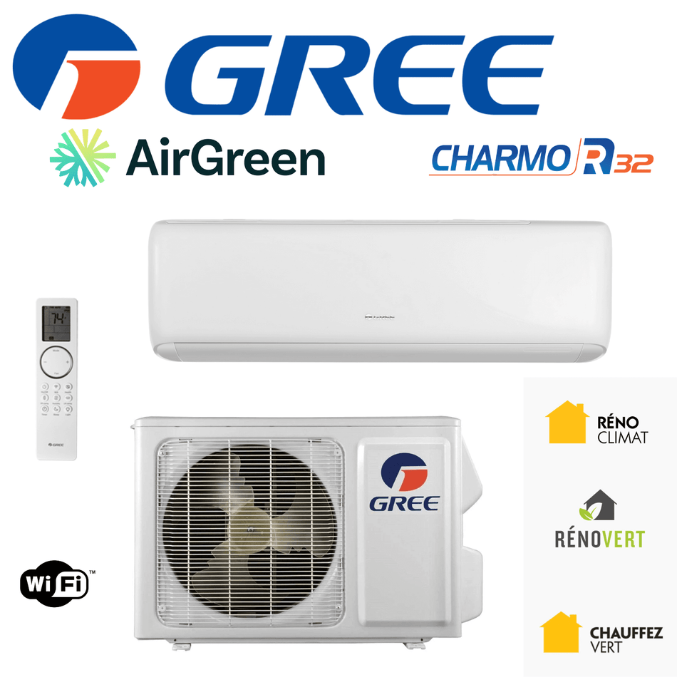 Thermopompe Gree CHARMO R32 | Montréal, Laval, Longueuil, Rive Sud & Rive Nord