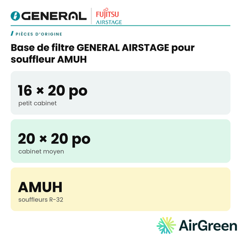 Base de filtre GENERAL AIRSTAGE pour souffleur AMUH – carte principale | Montréal, Laval, Longueuil, Rive-Sud, Rive-Nord