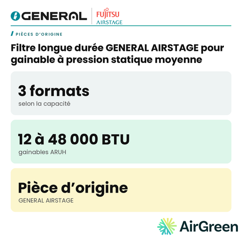 Filtre longue durée GENERAL AIRSTAGE pour gainable à pression statique moyenne – carte principale | Montréal, Laval, Longueuil, Rive-Sud, Rive-Nord