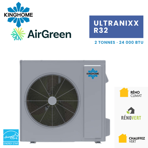 Thermopompe Centrale KINGHOME Ultranixx R32 2 Tonnes - 24000 BTU Ventilo-convecteur – photo principale – Rive-Sud, Rive-Nord, Montréal
