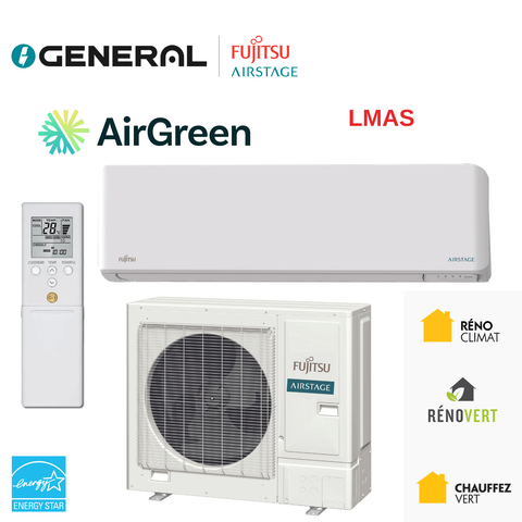 Thermopompe murale GENERAL AIRSTAGE LMAS 24 000 BTU – carte principale | Montréal, Laval, Longueuil, Rive-Sud, Rive-Nord