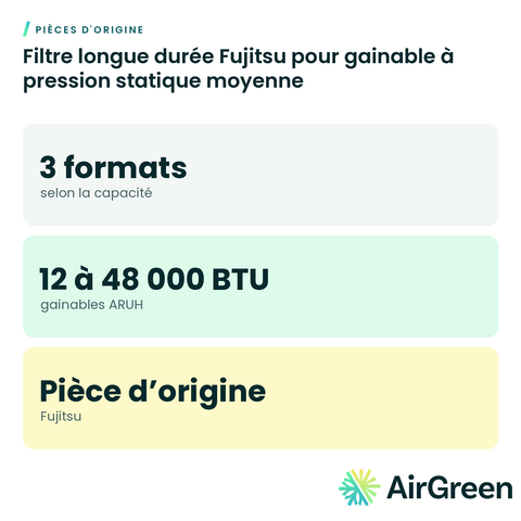 Filtre longue durée Fujitsu pour gainable à pression statique moyenne