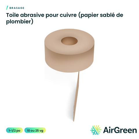 Toile abrasive pour cuivre (papier sablé de plombier)