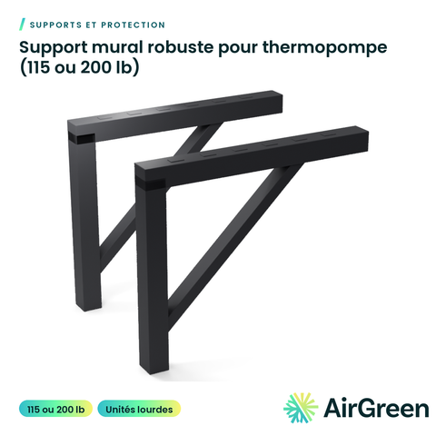 Support mural robuste pour thermopompe (115 ou 200 lb)
