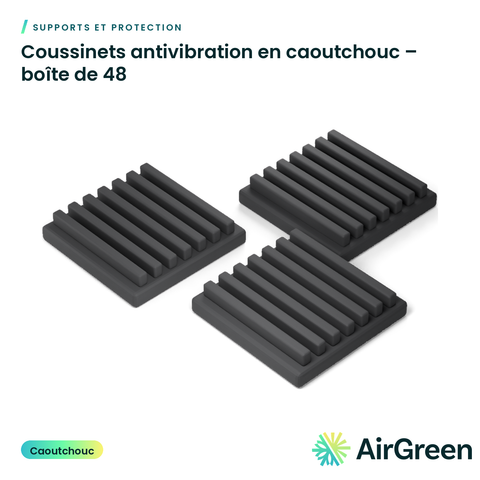Coussinets antivibration en caoutchouc – boîte de 48