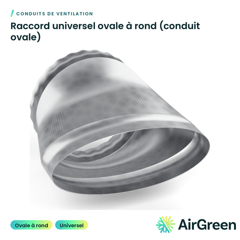 Raccord universel ovale à rond (conduit ovale)