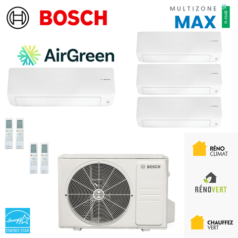 Thermopompe multizone Bosch Climate 5000 MAX Performance, 4 zones, R-454B