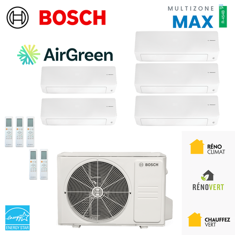 Thermopompe multizone Bosch Climate 5000 MAX Performance, 5 zones, R-454B