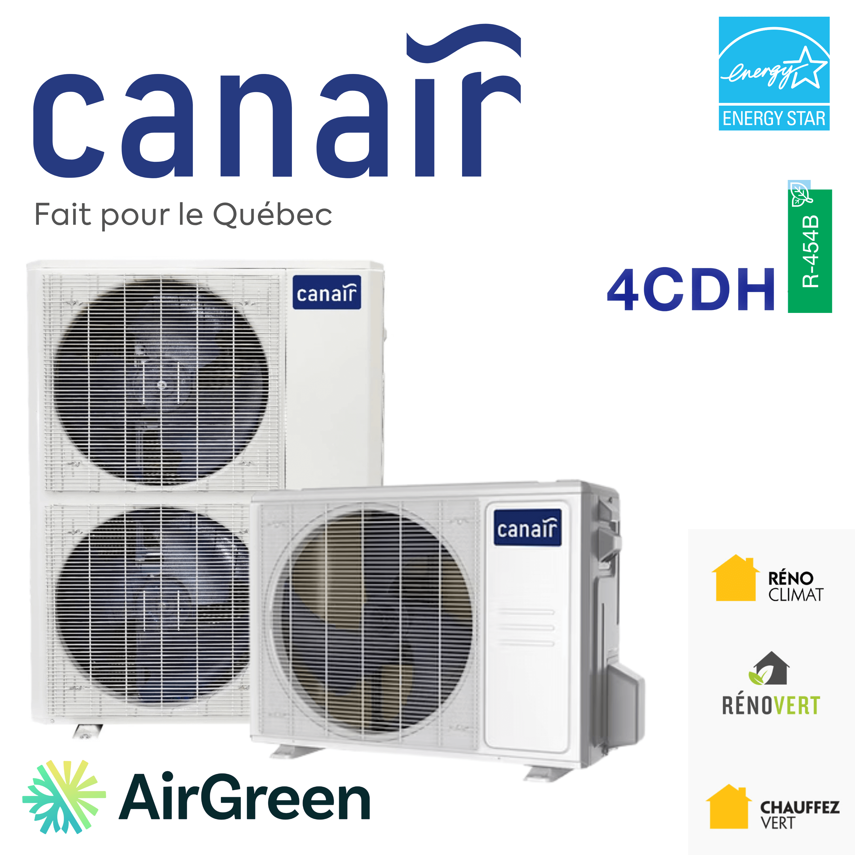 CANAIR 4CDH Central Heat Pump - R454B | 3 Tons – AirGreen CANAIR 4CDH Central Heat Pump - R454B | 3 Tons – AirGreen