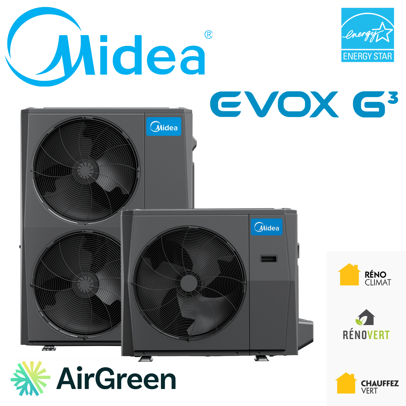 MIDEA EVOX G3 Central Heat Pump | 2 Tons | Montreal, Laval, South