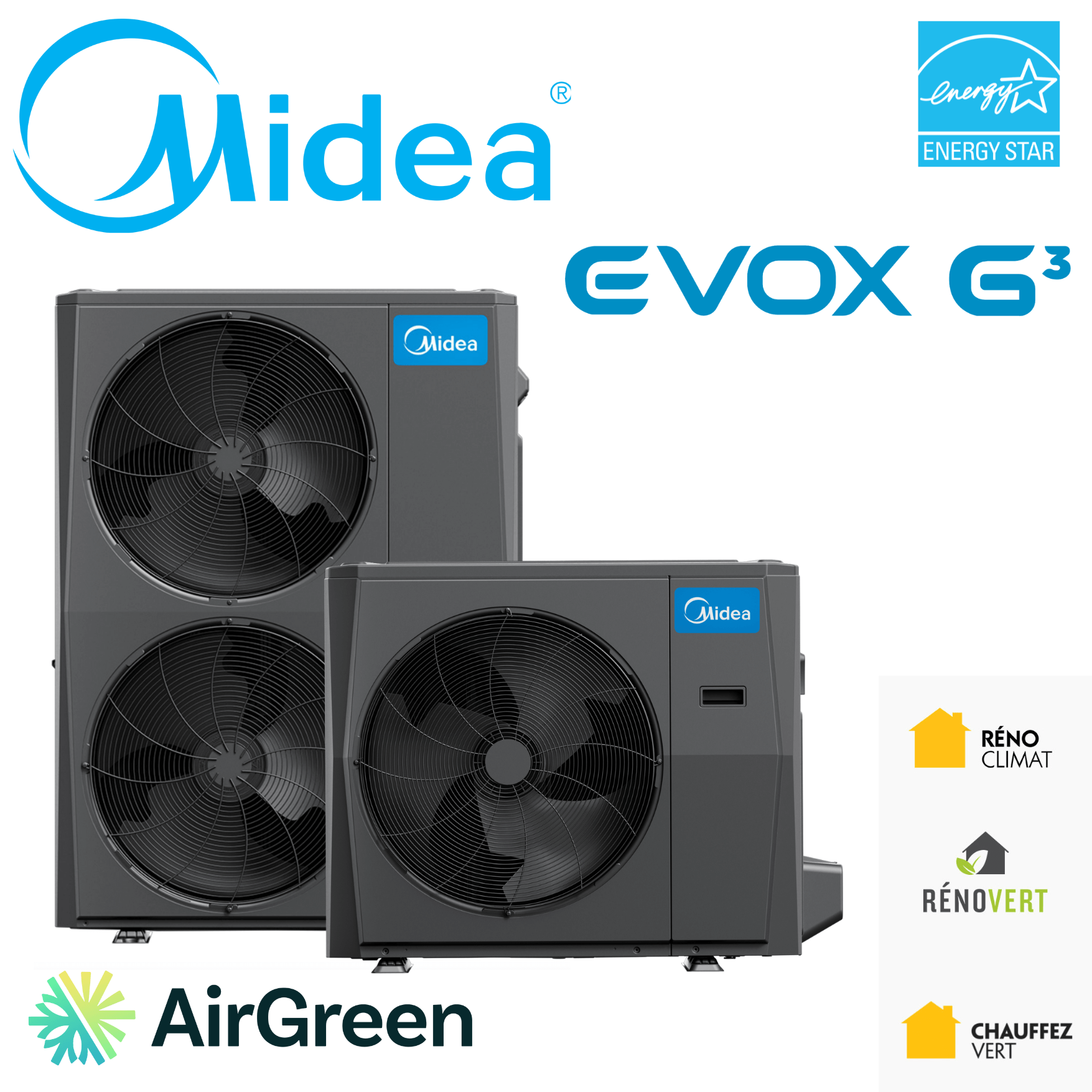 ●3-DEEP MIDEA EVOX G3 Central Heat Pump | 3 Tons | Montreal, Laval, South