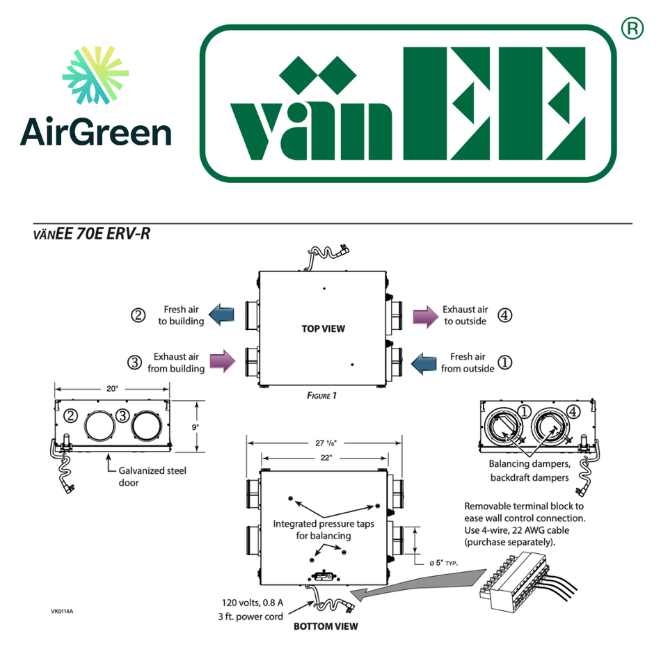 vänEE 70E ERV-R Air Exchanger | Montreal, Laval, Longueuil, South Shore and North Shore