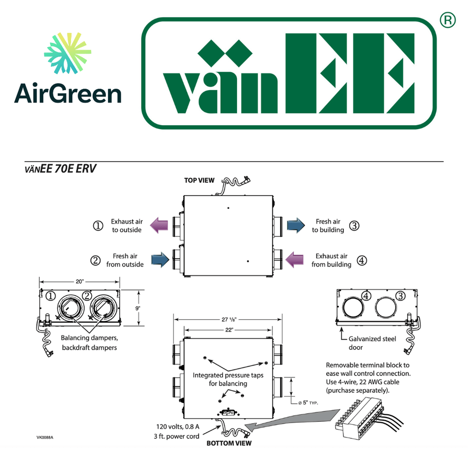 vänEE 70E Air Exchanger | Montreal, Laval, Longueuil, South Shore and North Shore