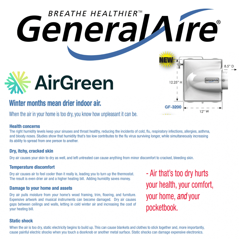 GeneralAire GF3200DMM Humidifier | Installation in Montreal, Laval, Longueuil, South Shore and North Shore