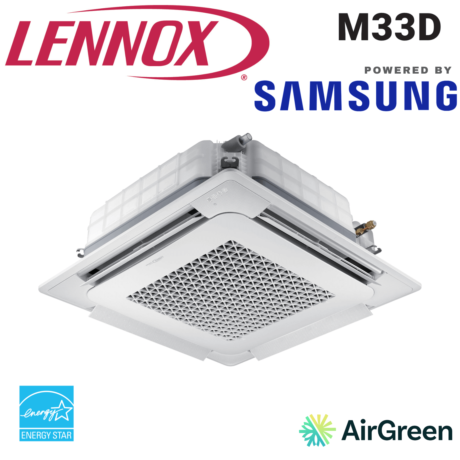 LENNOX M33D 4-Way (3 x 3) Ceiling Cassette | 18,000 BTU | Samsung