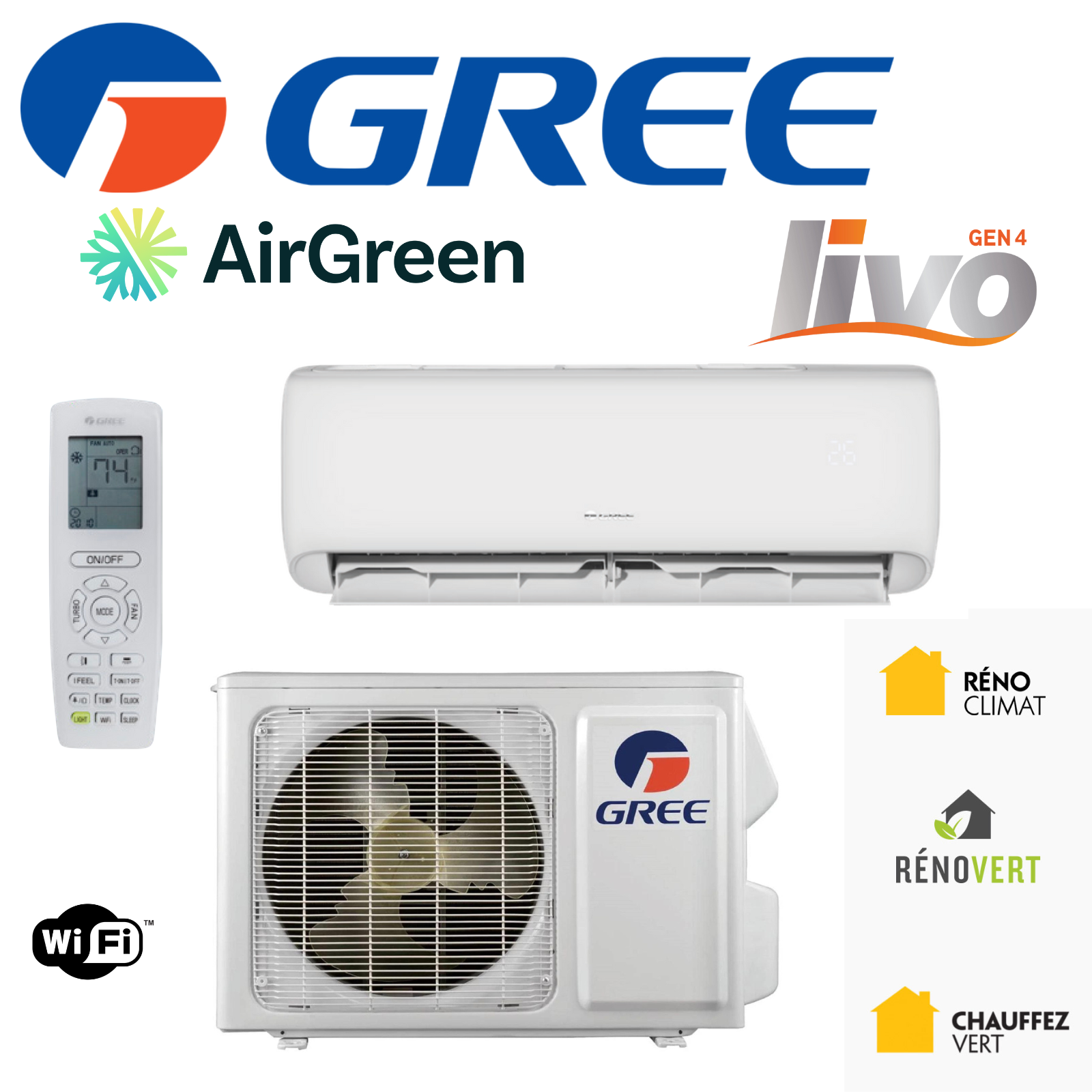 Gree Livo Gen4 24 000 BTU Ductless Heat Pump | Montreal, Longueuil