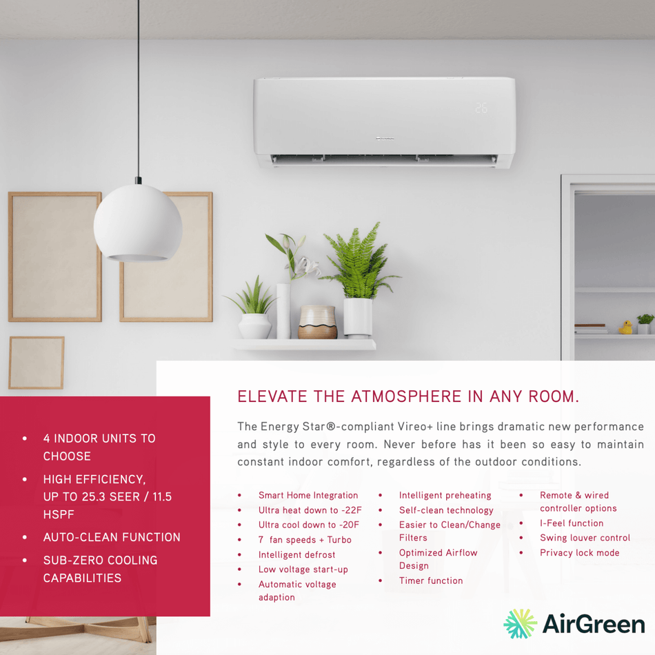 Gree Vireo Gen3 (2024) | 18,000 BTU | Ductless Mini Split | Greater Montreal