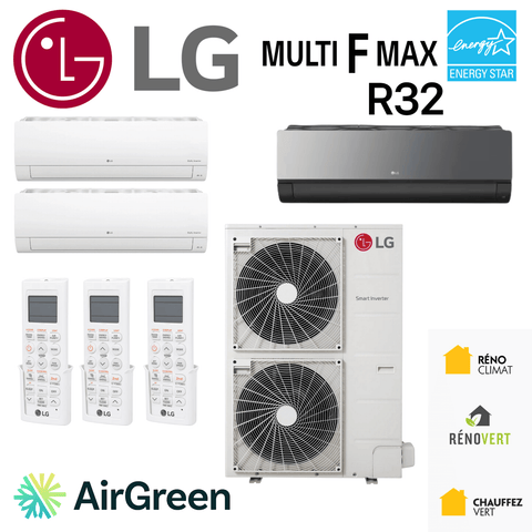 Thermopompe 3-Têtes LG MULTI F MAX R32 | Compresseur 60000 BTU pour zones climatiques variées au Québec.