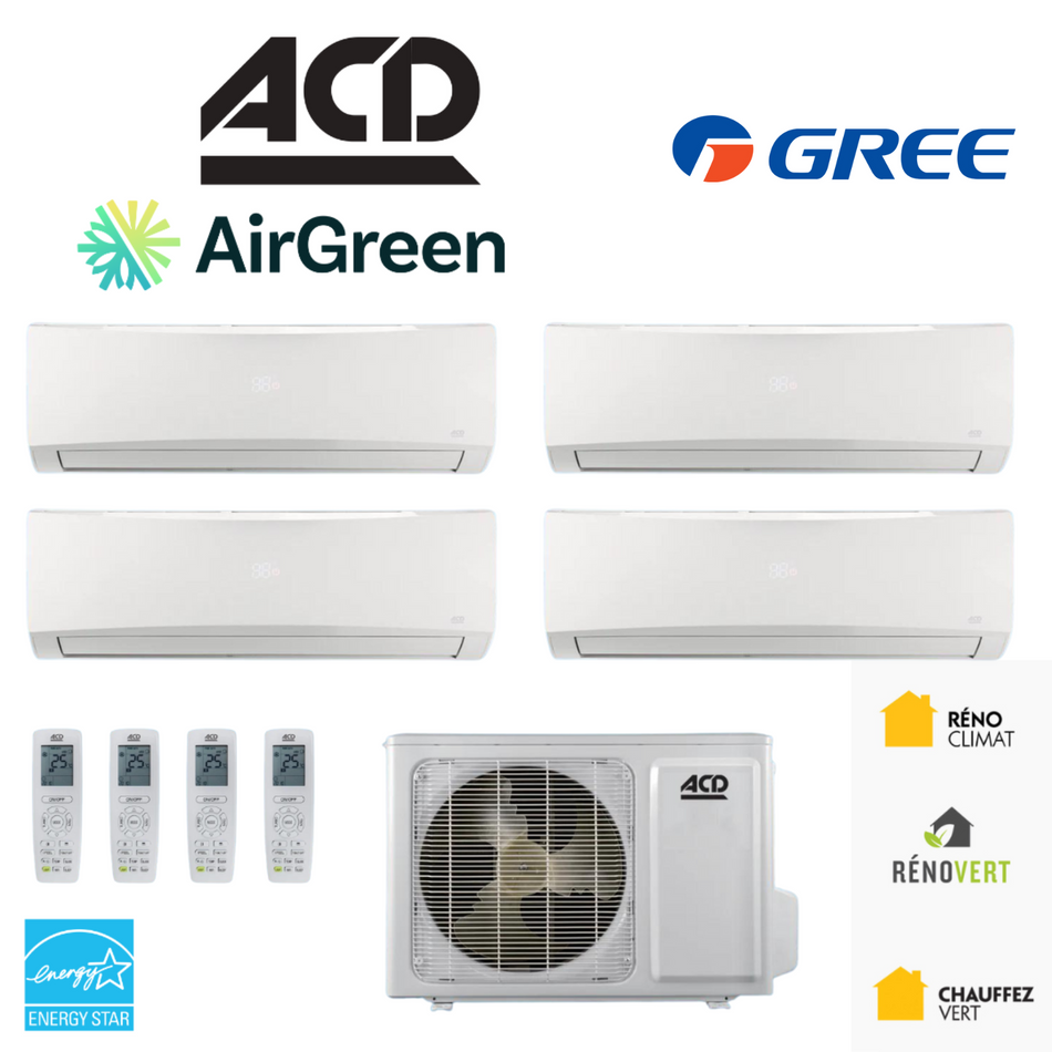 Thermopompe ACD - MPD | 4 Têtes - Compresseur 42 000 BTU | Montréal, Laval, Longueuil, Rive Sud & Rive Nord