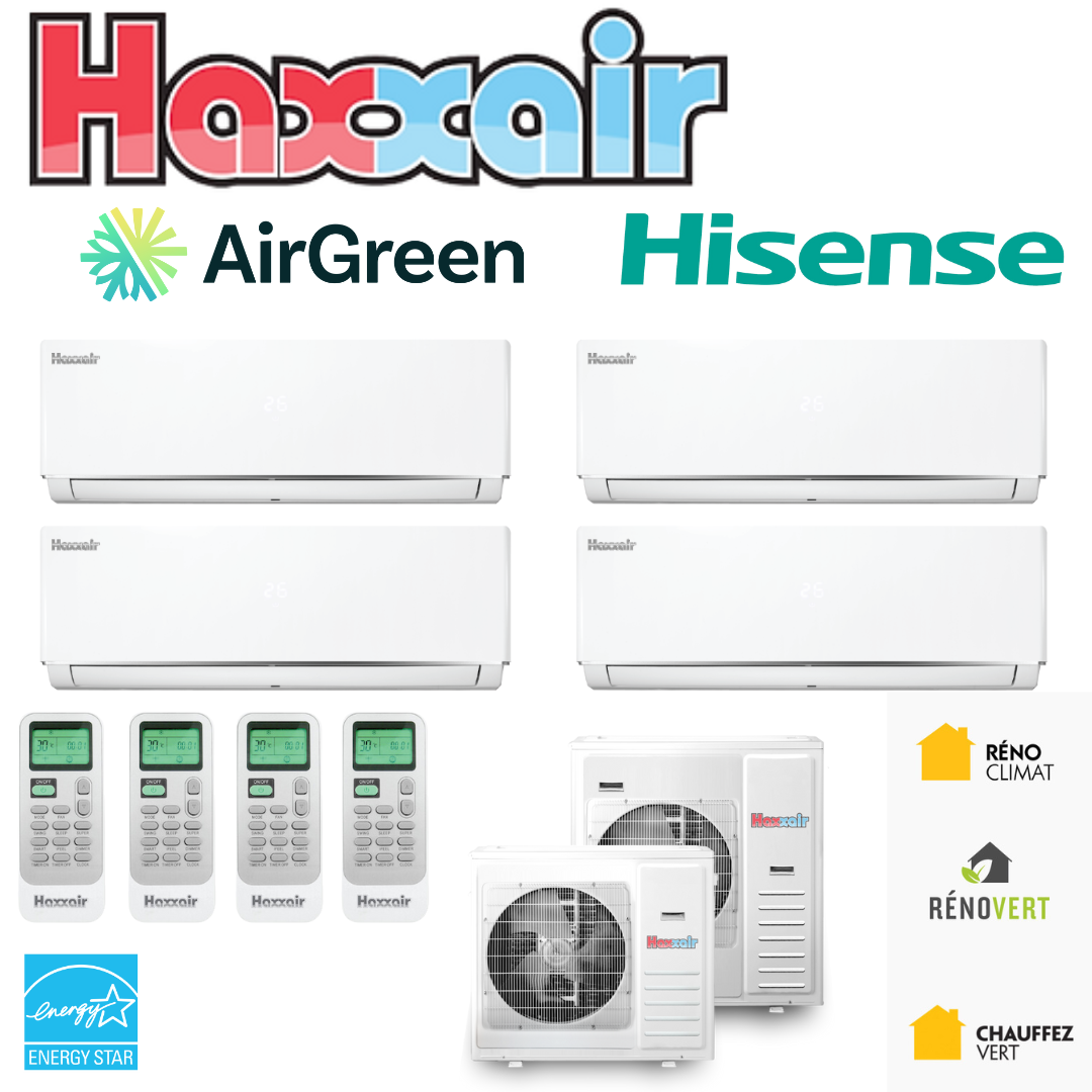 Thermopompe Quad Zone Haxxair T2D Compresseur 36 000 BTU Montréal