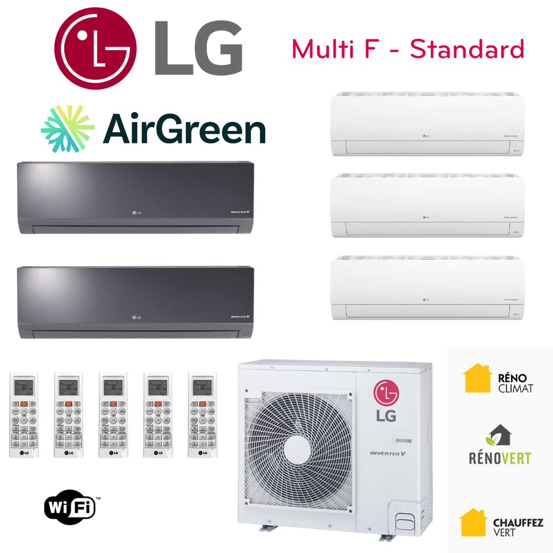 Thermopompe 5-Zones LG MULTI F | Compresseur 48 000 BTU | Montréal, Laval, Longueuil, Rive Sud et Rive Nord