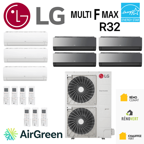 Thermopompe 7-Têtes LG MULTI F MAX R32 | Compresseur 60000 BTU with AirGreen branding