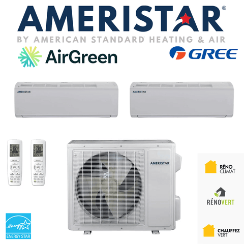 Thermopompe Murale DoubleZone Ameristar | Compresseur 36 000 BTU | Installation à Montréal, Laval, Longueuil, Rive Sud & Rive Nord