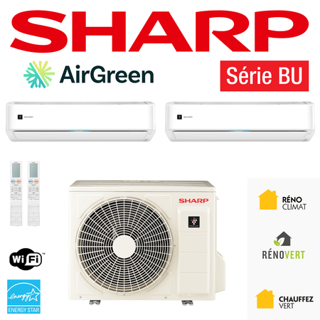 Thermopompe Double Zone SHARP BU | Montréal, Laval, Longueuil, Rive Sud & Rive Nord