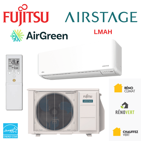 Installation Thermopompe Fujitsu LMAH de 9 000 BTU à Montréal, Laval, Longueuil, Rive-Sud et Rive-Nord