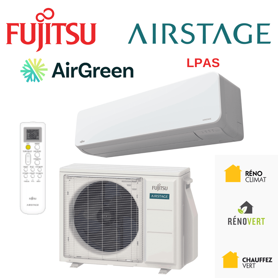 Installation Mini Split Fujitsu LPAS1 de 24 000 BTU Grand Montréal, Laval, Longueuil, Rive Sud et Rive Nord