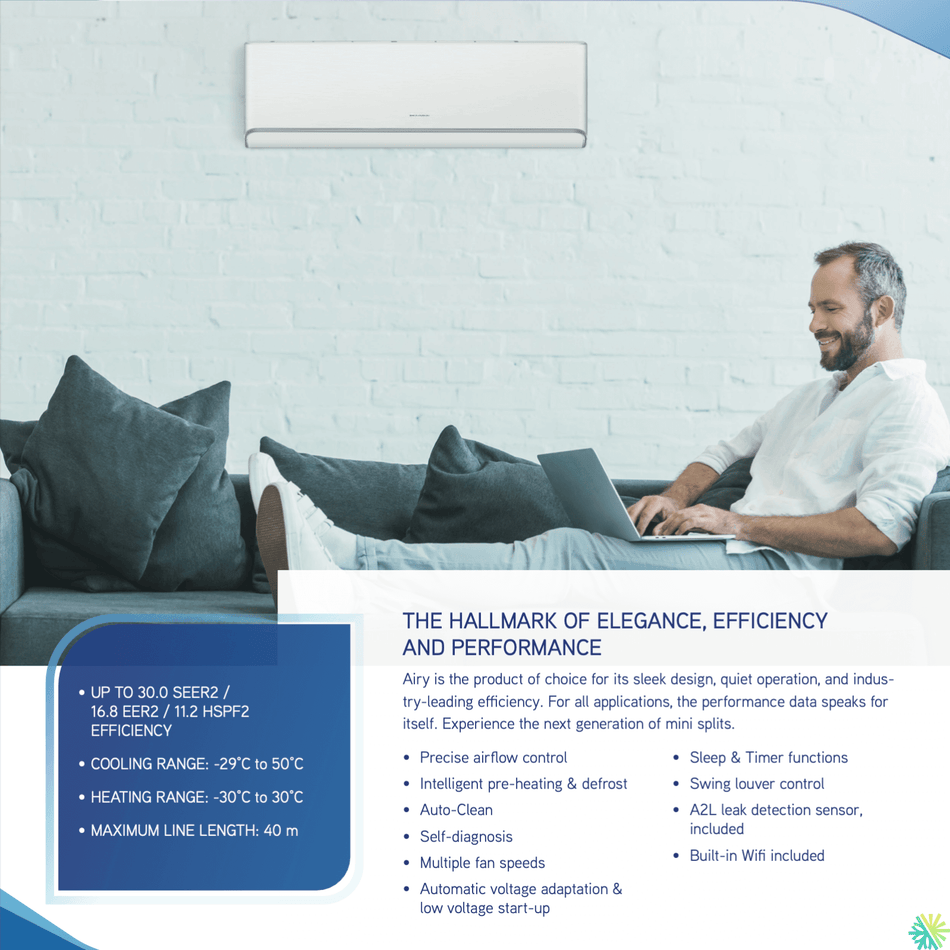 Gree Airy R32 Wall-Mounted Heat Pump | 18,000 BTU | Montreal, Laval, Longueuil, South Shore & North Shore