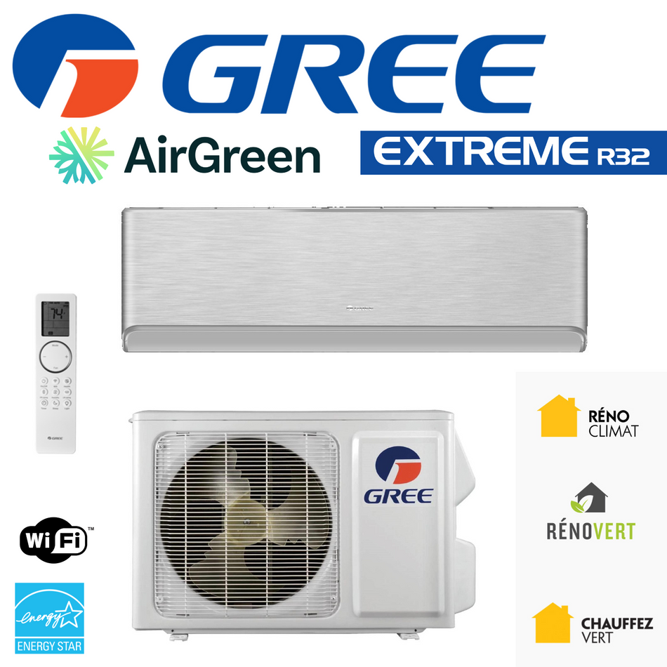Gree Extreme R32 Wall Mounted Heat Pump | 24,000 BTU | Montreal, Laval, Longueuil, South Shore & North Shore