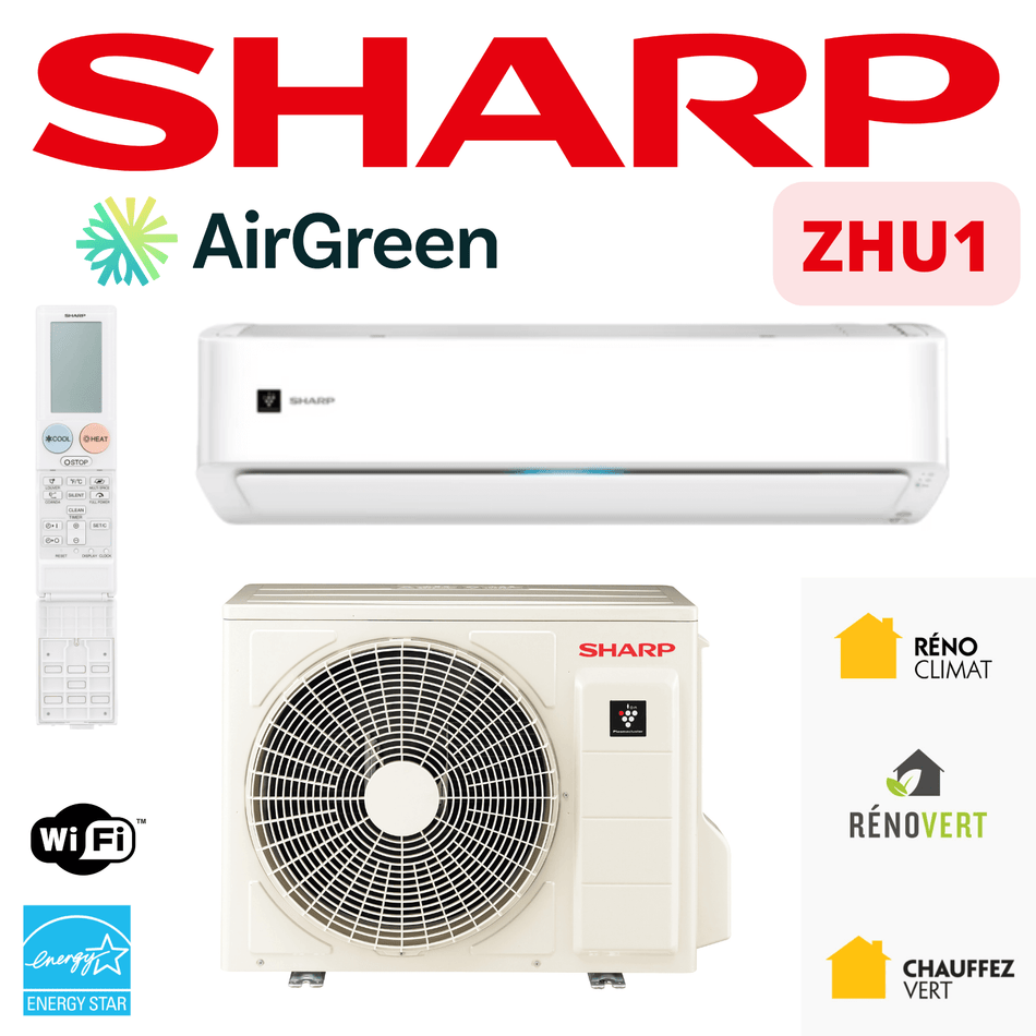 Ductless Mini Split Sharp ZHU1 | 18,000 BTU | Montreal, Laval, Longueuil, South Shore & North Shore