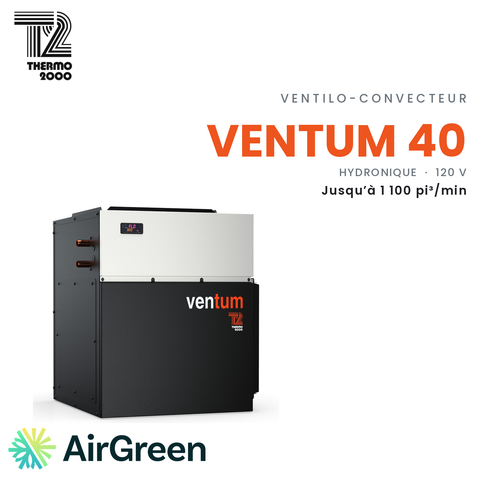 Ventilo-convecteur hydronique Thermo 2000 VenTum 40, jusqu’à 1 100 pi³/min