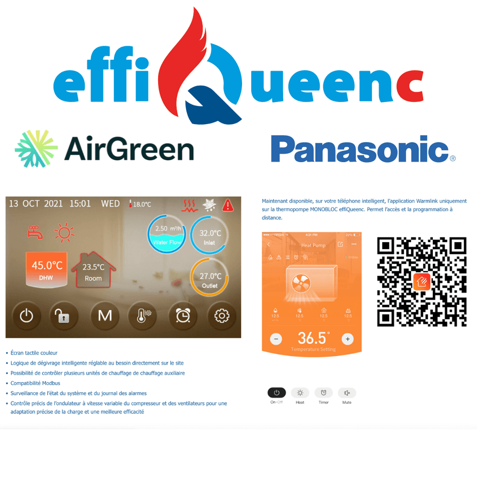 Thermopompe Monobloc Air-Eau effiQueenc 5 Tonnes | Montréal, Laval, Longueuil, Rive Sud et Rive Nord