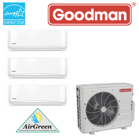 Thermopompe Triple Zone Goodman Série 21 SEER Compresseur 27 000 BTU