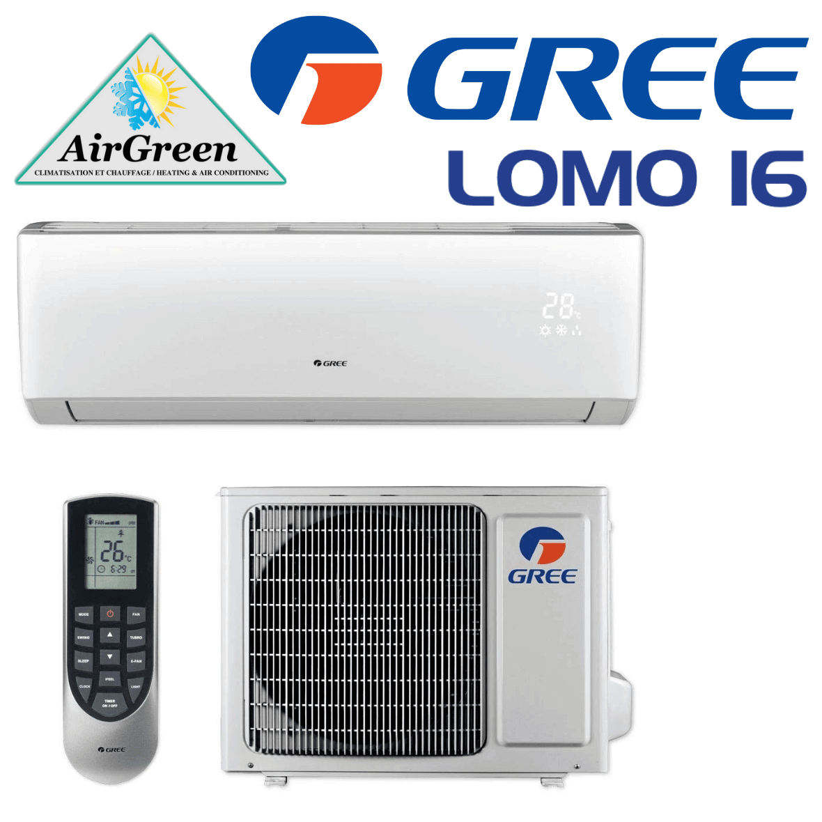 Thermopompe Murale Gree LOMO 16 de 24 000 BTU