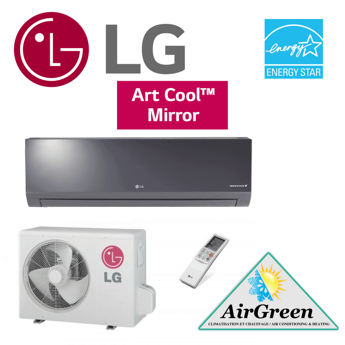 Thermopompe Murale LG ART COOL MIRROR de 24 000 BTU