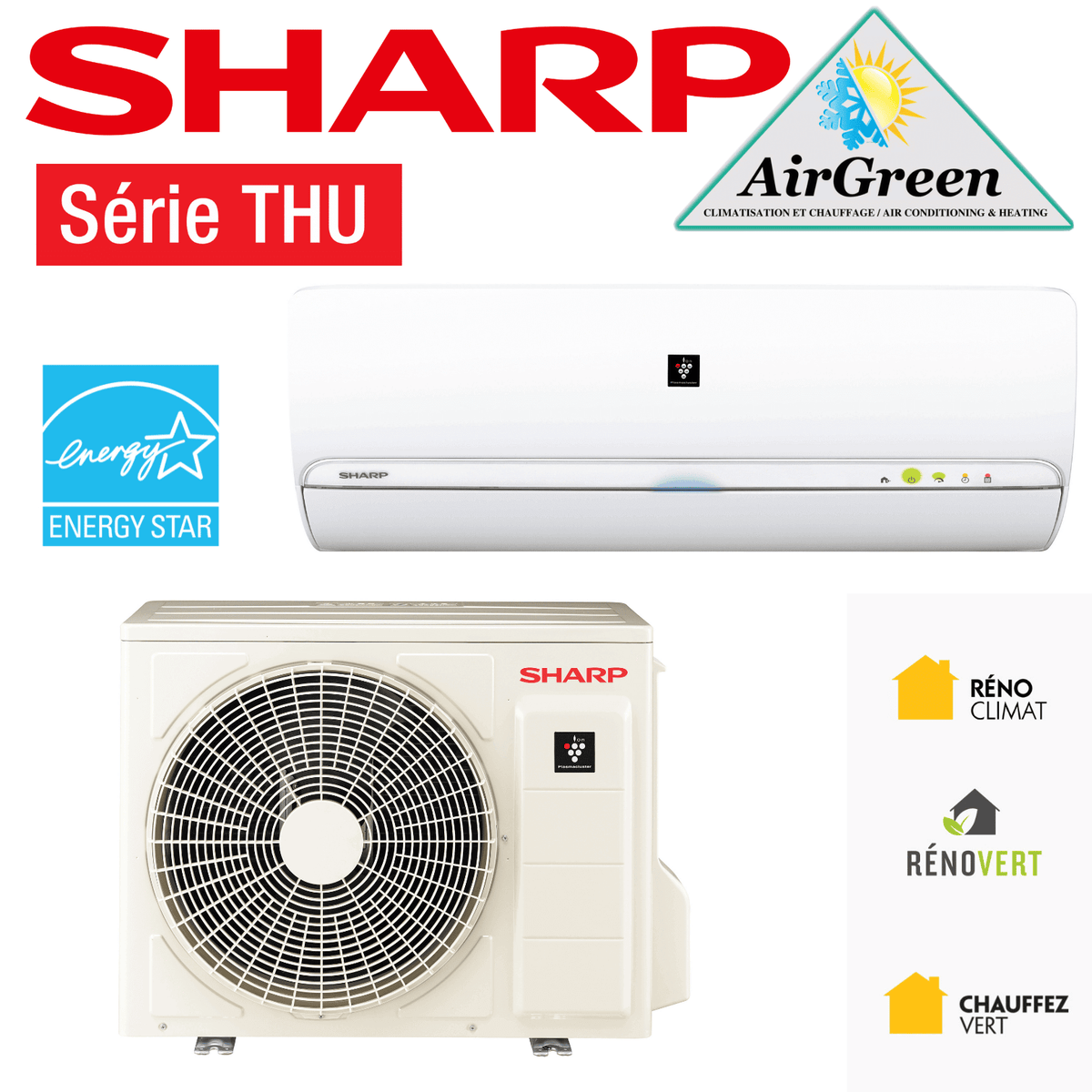 Thermopompe Murale Sharp THU de 12 000 BTU
