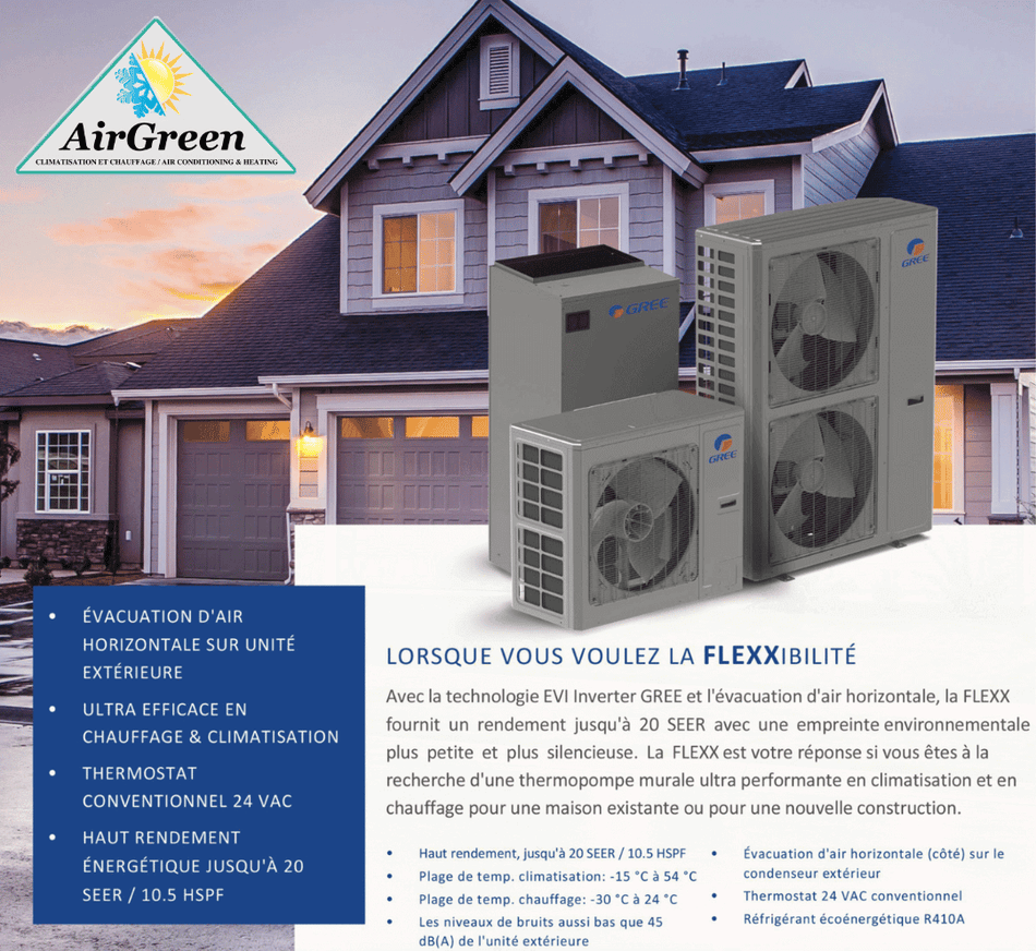 Thermopompe Centrale Gree FLEXX 4 Tonnes