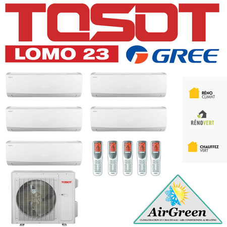 Thermopompe Cinq Zones Tosot Lomo 23 SEER Compresseur 42 000 BTU