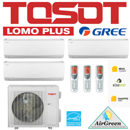 Thermopompe Triple Zone Tosot LomoPlus UltraHeat Compresseur 36 000 BTU