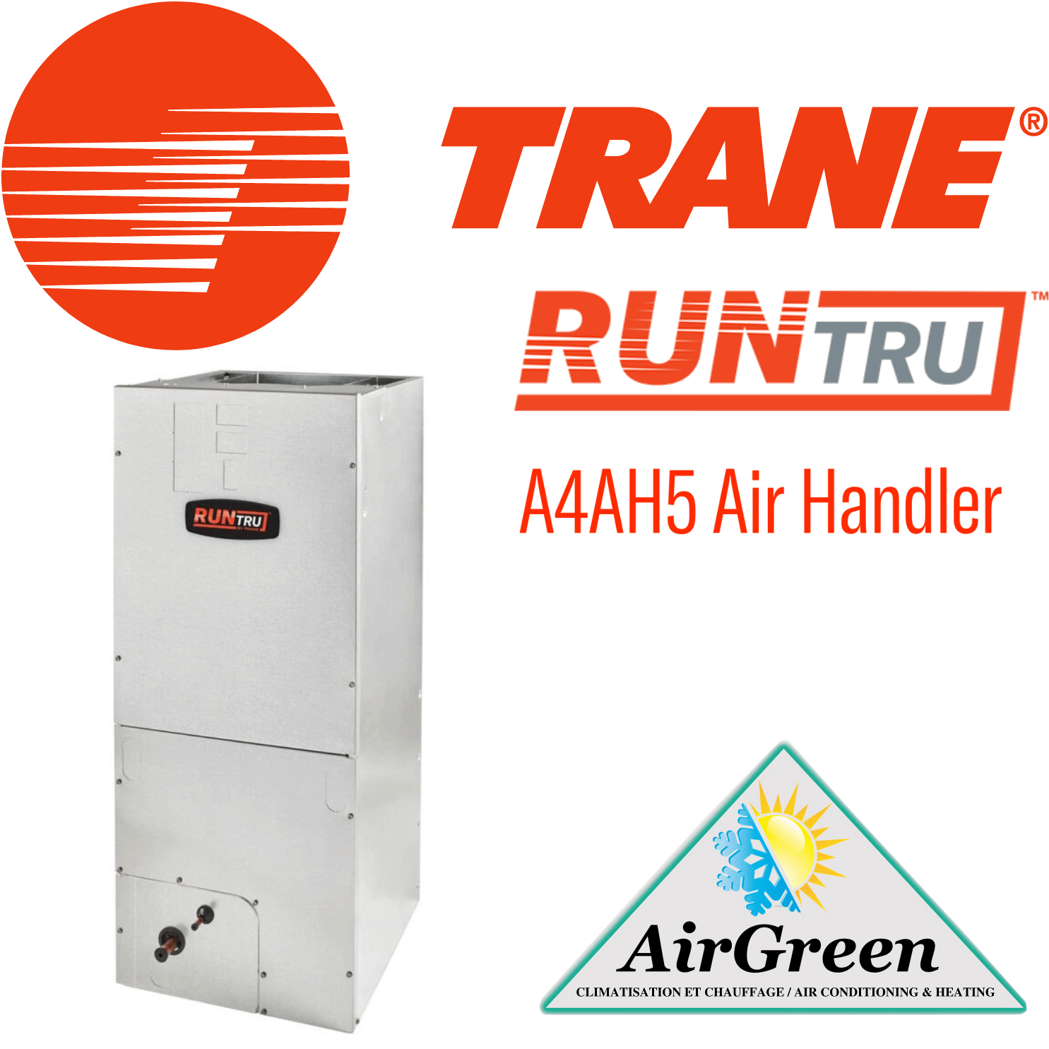 Fournaise électrique TRANE RUNTRU 15 SEER ECM 3 Tonnes