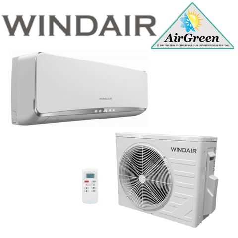 Climatiseur mural WINDAIR 12 000 BTU Montréal avec unité intérieure et extérieure